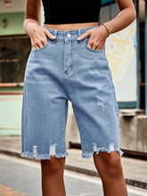 Raw Hem Denim Shorts OutfitFlow